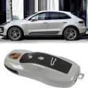 Jaronx Compatible with Porsche Key Fob Cover, Key Cover Shell Case Compatible with Porsche Cayenne Panamera Macan Cayman 911 (Chalk/Light Grey)