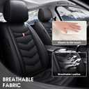 Car Seat Cover 6 Seats for Ford Explorer 2000-2026, Waterproof Durable Premium Leather Car Seat Protector, Comfortable Anti-Slip Stylish Sport Seat Cover(6 Seats Standard,Black)