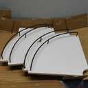Corner Shelf Wall Mount, Floating Corner Shelves, Set of 4 Corner Wall Shelf Organizer,Rustic Wood Wall Storage Display Shelves forLiving Room Bedroom Bathroom Kitchen,White