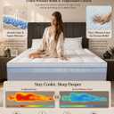 Queen Mattress Topper 4 Inch, Cooling Memory Foam Mattress Topper Queen Size with 2" Gel Foam & 2" Soft Pillow Top, Bamboo Viscose Cover, 21" Deep Pocket Mattress Pad (Queen)