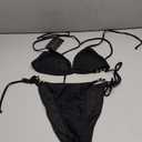 Women Two Piece Swimsuit Sexy Swimwear Halter String Triangle Bikini Sets (Small, Black)