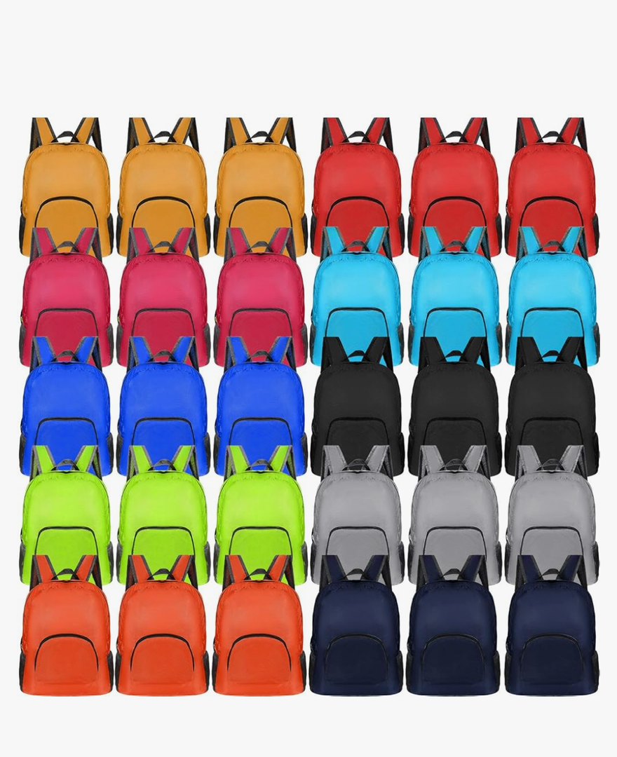 Sherr 30 Pack Backpack, Bulk Classic Book Bags Lightweight Backpacks Assorted Colors Bookbags Back Packs, Outdoor Travel