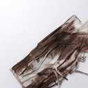 Women's 2 Piece Outfits Y2k Tie Dye Ruched Crop Tube Tops and Skirt Set Brown S