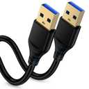 USB to USB Cable 6ft, Male to Male USB A To USB A Cable for WD Hard Drives, PC, Mac, Laptop, PS4, Xbox - USB 2.0 Type A Impresora Long Usba to Usba Cord, High-Speed Data Transfer Cable, 6 Foot