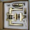 goldenwarm Exterior Door Lock Set Gold Front Door Lock Set, Heavy Duty Zinc-alloyed Front Door Handle and Deadbolt Set (1 Pack)