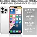 Dummy Fake Phone Model, Looks Like The Real Phone Compatible with Phone 16 PM, for Cell Phone Store Display or Send a Toy Phone for Kids (16ProMax,White Titanium,The Screen is Printed with Patterns)