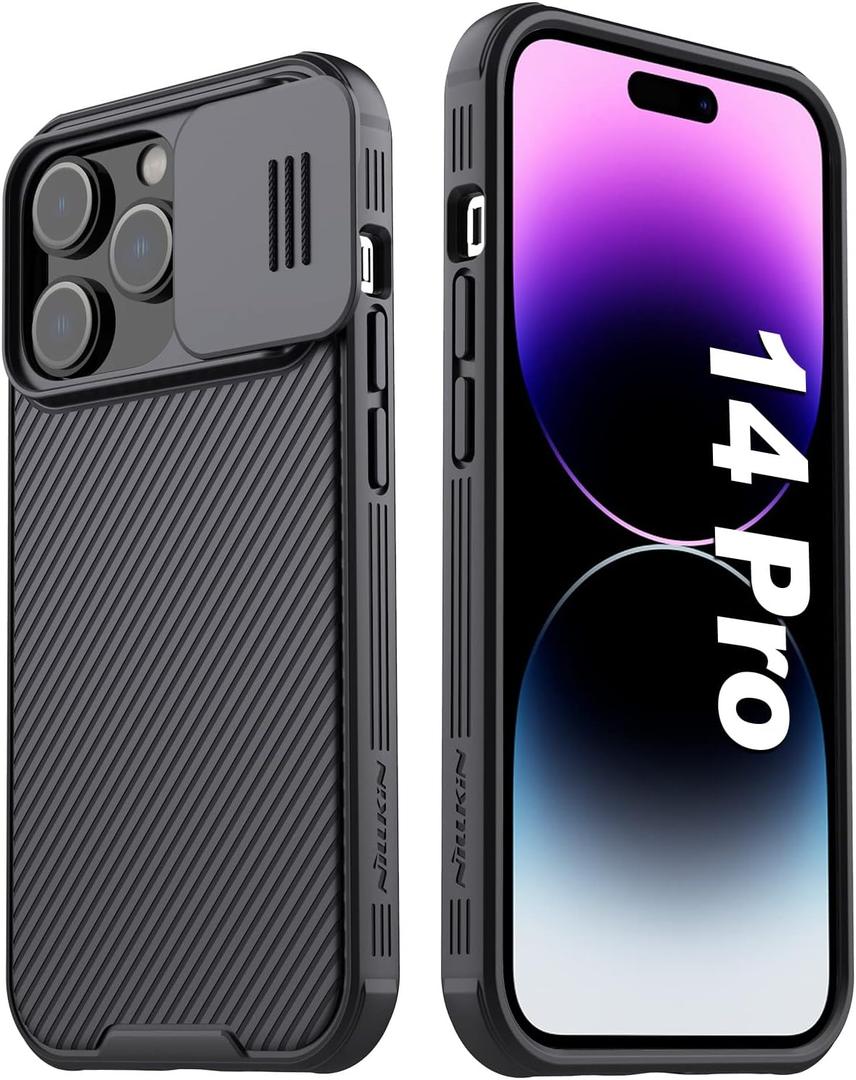 Nillkin for iPhone 14 Pro case, CamShield Pro 14 Pro Case with Slide Camera Cover, Back Cover Compatible with iPhone 14 Pro 5g case 6.1'' (Black)