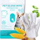 TroisAmis Thick Pet Glove Wipes for Dog & Cat Unscented, Cleaning & Deodorizing Grooming Gloves Wipes, No-Rinse Grooming Wipe for Daily Care and Travel, Ears Face Paws Butt Clean,Hypoallergenic&Gentle