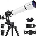 Telescope for Adults High Powered, 90mm Aperture 1000mm Refractor Telescopes for Adults Astronomy Telescopio with High Precision Adjustment, Ultra-Stable Vertisteel AZ Mount Base Tripod, Phone Adapte