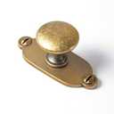 Goo-Ki Antique Brass Cabinet Knobs with Backplate Zinc Alloy Kitchen Hardware - 6 Pack Vintage Brass Drawer Knobs Single Hole/Screw Cabinet Pulls with Spacer