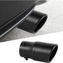Car Exhaust Tip, 2.6" Inlet 3" Outlet 5.79" Length Stainless Steel Vehicle Exhaust Tail Pipe, Automotive Tail Throat Tailpipe Modification Accessories, Universal for Most Vehicles (Black)