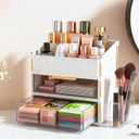 Large Capacity Makeup Organizer Countertop with Brush Holder, Vanity Skincare Perfume Storage Box for Bathroom, Mother's Day Birthday Anniversary Teen Girl Gifts for Women Mom