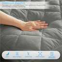 LUX Dcor Queen Mattress Pad - Quilted Elastic Fitted Mattress Cover Protector Upto 16 Inches Deep Pocket - Soft Breathable Noiseless Mattress Topper (Grey 60 X 80)