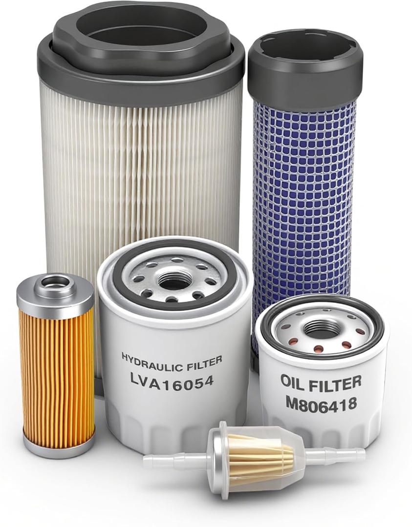 6Pcs Maintenance Filter Kit Fit for John Deere 1023E 1025R 2025R, Replace TA25769, TA15270, LVU34503, LVU34504, AM116304, LVA16054, M806418, MIU804763
