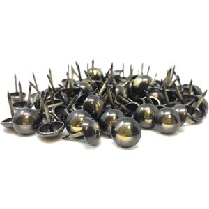 DMSE Wholesale Size 7/16" Diameter (11mm) Hardware Upholstery Furniture Decorative Thumb Push Tacks Nails Pins 100 Pack Pieces (Bronze Renaissance)