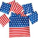 Patriotic Cornhole Stars & Stripes Bean Bags with Drawstring Bag - 6" Bean Bags with 12" Drawstring Bag (Set of 9) - Perfect for Backyard BBQs, Fourth of July Parties, and Other Patriotic Events