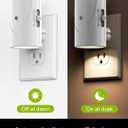 2 x Modern LED Night Light Plug into Wall, Dusk to Dawn Sensor, Adjustable Brightness (0-100LM), Soft White 3000K, Dimmable Night Lights for Bedroom, Hallway, Stairway, Bathroom, Nursery, 2 Pack, White