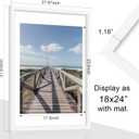 Abtgt 20x30 Frame Set of 3, Display Pictures 18x24 with Mat or 20x30 without Mat, Poster Frame for Vertical & Horizontal Wall Hanging Display, White
