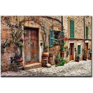 Tuscan Wall Art Italian Streets of Old Mediterranean Canvas Wall Art Painting The Picture Print On Canvas Architecture Pictures for Home Decor Decoration Gift
