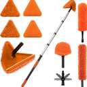 LAANPOLE 26FT Reach Dusters for Cleaning, Ceiling Fan Cleaner Duster with Extension Pole, Wall and Baseboard Cleaner Mop with Handle for Window Cobweb Fan Blade and High Ceiling