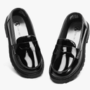 Girls Dress Shoes Chunky Loafers for Girl Platform Penny Loafers School Uniform Slip On Shoes
Color: Black
Size: 9 Toddler