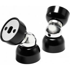 Powerful Magnetic Doorstop - 2 Pcs Stainless Steel Mini Door Stopper, Heavy Duty Magnetism Door Holder for Bedroom Bathroom Kitchen Home Office (Black)