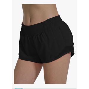 Athletic Running Shorts for Women with Zipper Pocket Soft Gym Workout Shorts with Mesh Liner Qucky Dry Size L