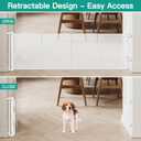 24 Inch Tall x 75 Inch Extra Wide Retractable Dog Gate for The House, Short Dog Gate to Step Over, Reinforced Mesh Puppy Gate for Doorways, Step Over Pet Gate for Stairs, Indoor/Outdoor, White