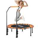 AOTOB 40" Fitness Trampoline for Adult, Max Load 450 LBS, Foldable Mini Rebounder with Durable Bungees, Small Exercise Trampoline for Workout for Quiet & Safely Cushioned Bounce(Orange)