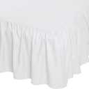 Amazon Basics Lightweight Ruffled Bed Skirt, Classic Style, Soft and Stylish 100% Microfiber with 16" Drop, Wrinkle Resistant, Machine Washable, Queen, Bright White, Solid