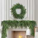 4 Pack Christmas Norfolk Pine Garlands 9FT, Real Touch Artificial Greenery Garland  Full Evergreen Pine Garland for Mantle, Fireplace, Table, Wall, Stairs & Outdoor Holiday Dcor