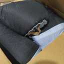 COZY KISS Cooling Dog Bed for Extra Large Dogs, 48"x32" Orthopedic Foam Sofa with Bolster Sides, Q-Max >0.4 Cooling Technology, Cool Pet Bed with Removable Washable Cover, Blue