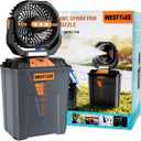 WESTTREE Portable Misting Fan, Large Rechargeable Battery Powered Mist Fan, Long Lasting Runtime, 3 Nozzles Mister Design, Portable Fan for Home Patio Camping Outdoor mist Daily Cooling fan