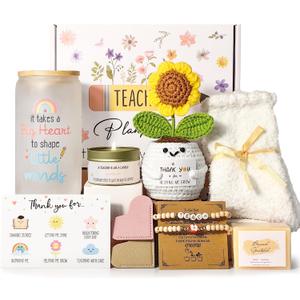 MHSMHL Teacher Gifts for Women, Teacher Appreciation Gift, Teacher's Gifts, Thank You Gift for Teachers Bulk basket Back to School End of Year for Christmas Thanksgiving with 16oz Glass Cup
