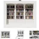 Stress Relief Mini Bookshelf Decoration Box with 300pcs Mini BooksMiniature Library for Book Lovers,Christmas Gifts for Family and FriendsEnd of Year Gifts for Children (White)
