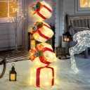 Christmas Lighted Gift Boxes Decorations Set of 4, 3.6 Ft Stackable Christmas Nesting Boxes Battery Operated with Timer for Home and Party Decoration