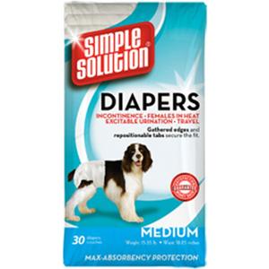 Simple Solution Disposable Dog Diapers for Female Dogs | Super Absorbent Leak-Proof Fit | Medium | 30 Count