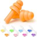 Earplugs for Sleeping Noise Cancelling, Reusable Ear Plugs Super Soft, Silicone Ear Plug, for Sleeping 8 Pairs, Swimming, Snoring, Concerts, Work, Noisy Places (8 Colors)