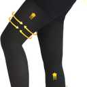 Compression Pantyhose for Women, 15-20 mmHg Medical Compression Leggings, Footless Compression Stockings for Women & Men, Compression Tights for Edema, Varicose Veins, Swelling, DVT (Large, Black)