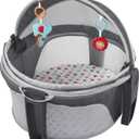 Fisher-Price Portable Bassinet On-The-Go Baby Dome, Travel Play Space with Developmental Newborn Toys & Canopy, Arrows Away