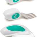 doddl Toddler Utensils, Ergonomic Fork Spoon and Knife Set for Self Feeding, Stainless Steel Silverware for 1-3 Year Olds, BPA Free, Dishwasher Safe (Aqua)
