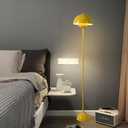COSYLUX Modern Floor Lamp for Living Room, Industrial Tall Standing Lamp for Bedroom, Metal Shade Reflecting Light Reading Floor Lamp for Office, Nursery Room, Corner(Yellow)
