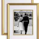 Yaetm 16x20 Gold Picture Frame with Decorative Inner Frame & Tempered Glass, Display 11x14 Photos with Mat on Wall - Portrait or Landscape - Ideal for Office & Home Dcor (Gold, 2 Pack)
