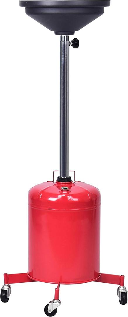 AO5 5 Gallon Portable Oil Lift Drain, Steel Oil Drain, Adjustable Height Waster Oil drain for Changing car and Truck Motor Oil, Red