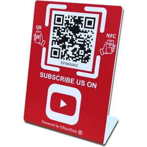 Social Media Stand with NFC & QR Code Sign - Easy and Fast Access to Social Media Page for Customers - Gain More Followers, Simple Setup, No Monthly Fees, For All Businesses, Compatible with YouTube