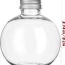 Milisten 10pcs Christmas Drink Balls Juice Bottles Clear Ornament Balls Christmas Fillable Booze Tree Ornaments Water Bottle Bulbs Xmas Booze Pendant Ball for Party 5.07ounce, Silver
