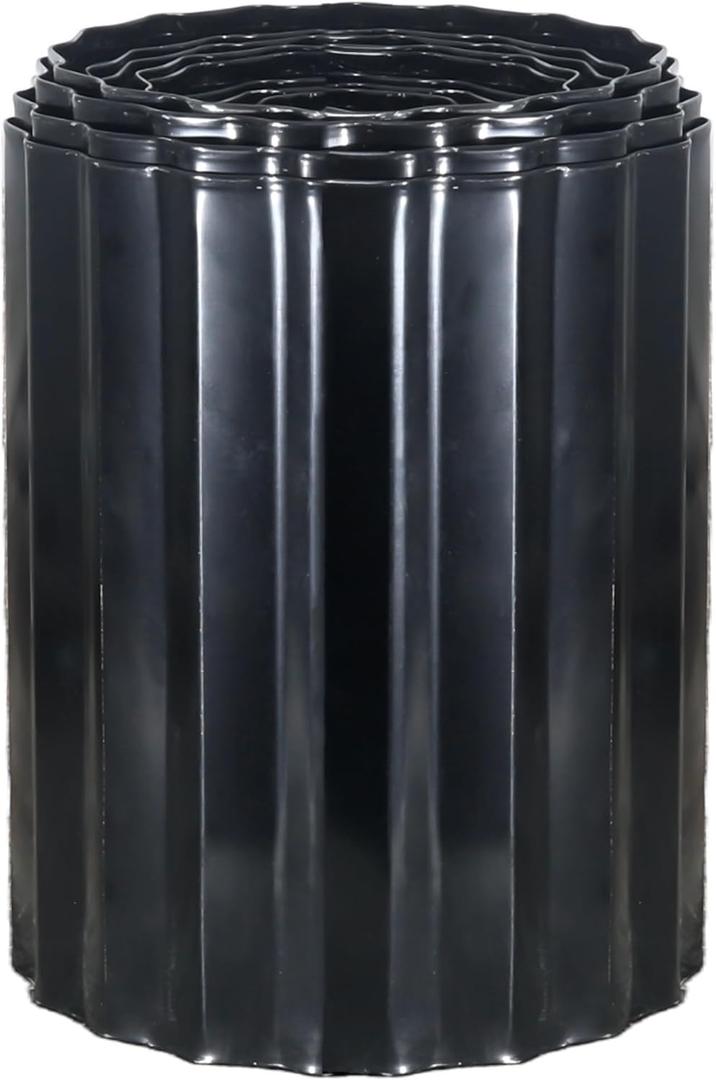 Corrugated Metal Garden Edging, 8"20Ft Metal Landscape Edging for Lawns, Borders and Flower Beds, Metal Garden Edging Border for Garden and Yard, Sturdy Garden Long Strips, Black