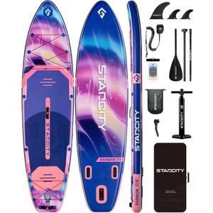 Starcity 11'6"x35"x6" Inflatable Stand Up Paddle Board, Extra Wide SUP Board for Stable Lake Paddling, 450 Pound Capacity Paddle Board for Beginners