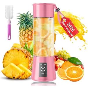 Portable Blender for Smoothies & Shakes - Cordless Personal Size Blender with 6 Blades, 380Ml Juice Cup, Lightweight & Rechargeable, Freshly Squeezed for Picnic/Sports/Office