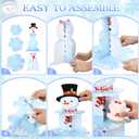 5 x Zopeal 3 Tier Winter Cupcake Stand Snowman Cake Holder Cardboard Xmas Cupcake Holder Snowflake Round Shape Cake Stand for Winter Frozen Holiday New Year Wedding Birthday Party Supplies